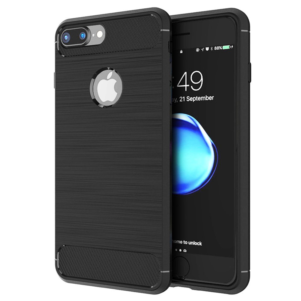 TPU Carbon Rugged Armor Ανθεκτική Θήκη Black (iPhone 7 Plus / 8 Plus)