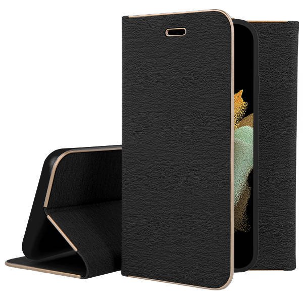 Forcell Luna Wallet Case Θήκη Πορτοφόλι με Δυνατότητα Stand - Black (Samsung Galaxy S23 Ultra) - MT65947