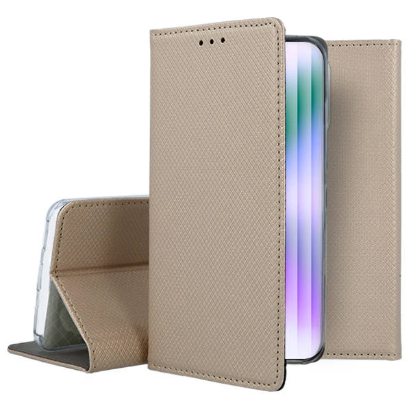 Forcell Smart Book Case με Δυνατότητα Stand Θήκη Πορτοφόλι Gold (iPhone 14 Pro Max) - MT63860