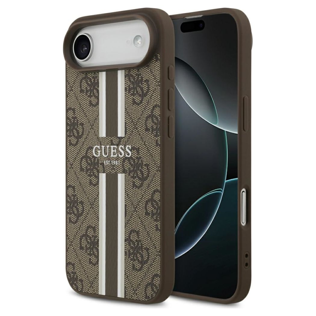 Guess GUHMP17MP4RPSW 4G Printed Stripes MagSafe Series Hard Case Σκληρή Θήκη Brown (iPhone 17 Air)
