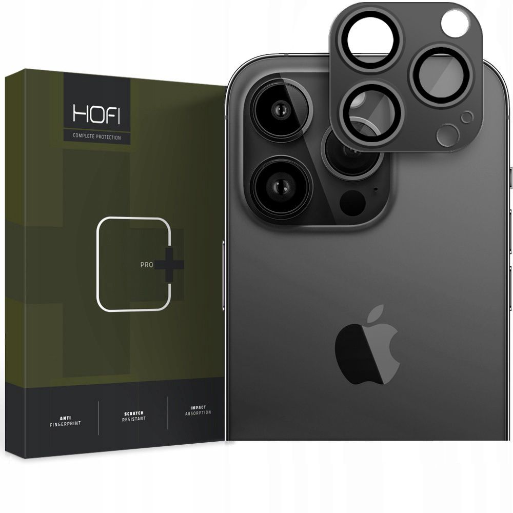 Hofi FULLCAM PRO+ Camera Lens Tempered Glass Film Prοtector Black (iPhone 15 Pro / 15 Pro Max)