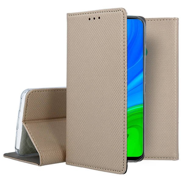 Forcell Smart Book Case με Δυνατότητα Stand Θήκη Πορτοφόλι Gold (Huawei P Smart 2020) - MT37213