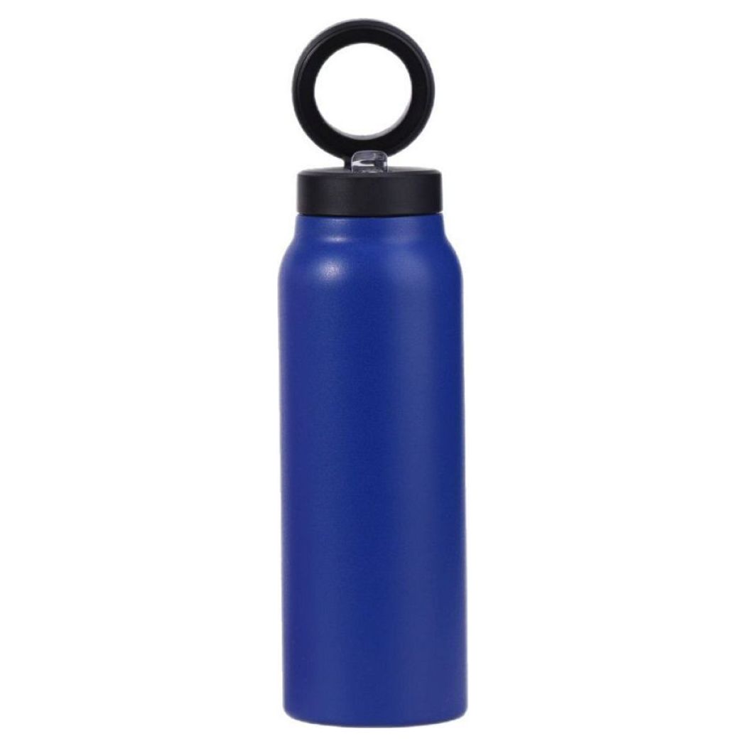 Magnetic Holder Bottle 750ml with Straw Θερμός με Λαβή / Βάση Συμβατή με MagSafe Blue