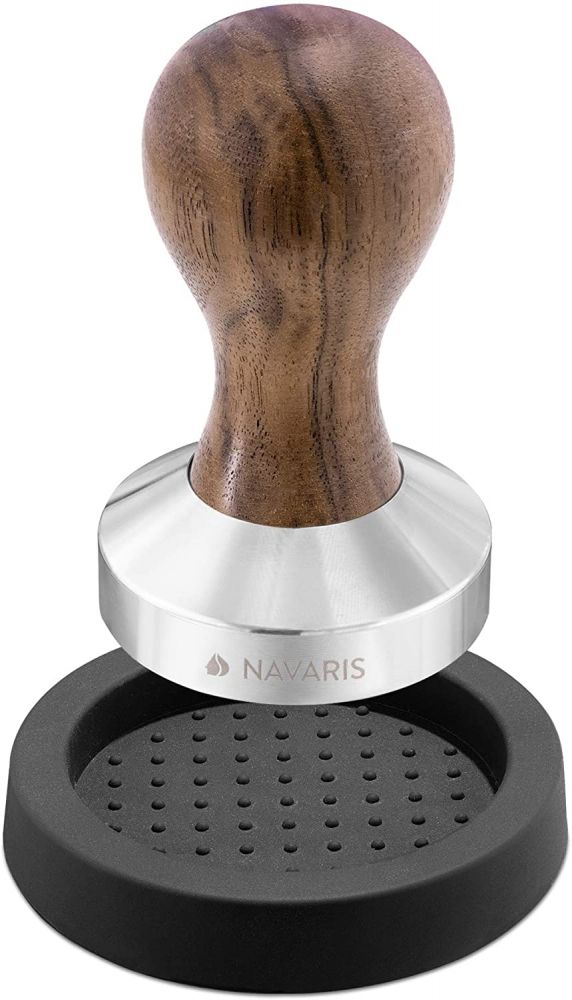 Navaris Espresso Tamper for Coffee with Wooden Handle 58mm (51802.01.30) Tamper Espresso