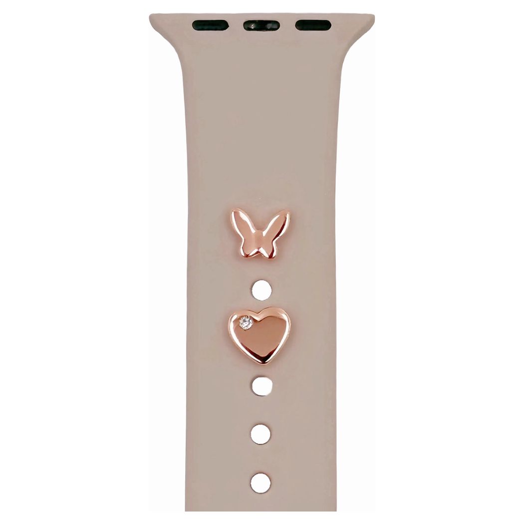 Pin Charms set for Watch Straps Διακοσμητικό Σετ Κρεμαστών Κοσμημάτων για Λουράκια Ρολογιών - Butterfly Rose Gold