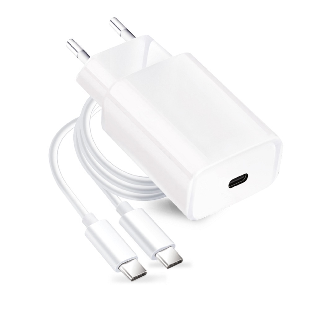 Forcell Travel Charger PD QC4.0 Type C + USB Type-C Cable - Αντάπτορας Φόρτισης Τοίχου 3A 25W - White - MT55235