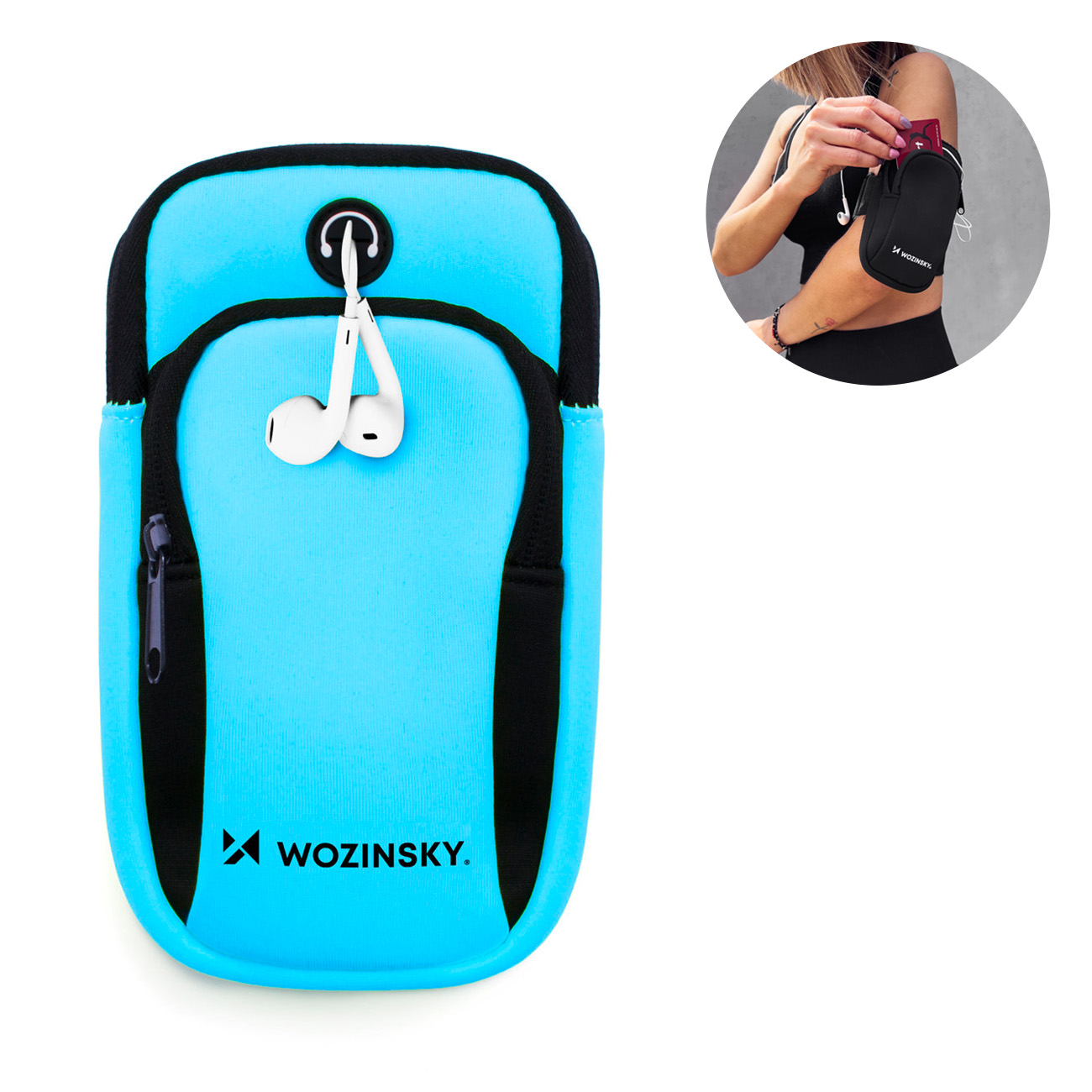 Wozinsky Universal Sport Running Phone Armband (WABBL1) Θήκη για το Μπράτσο για Κινητά έως 6.7'' - Blue