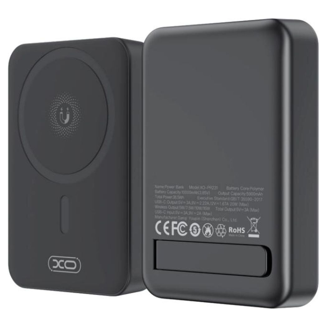 XO PR231 MagSafe Qi Wireless Power Bank PD QC 10000mAh 20W Εξωτερική Μπαταρία - Black