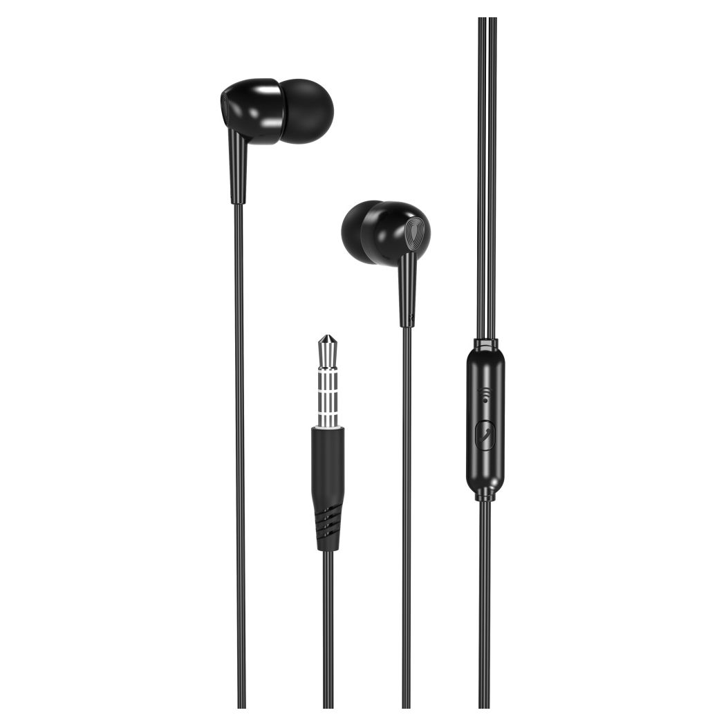 XO EP37 Earphones Stereo 3.5mm Mini Jack Ακουστικά με Ενσωματωμένο Μικρόφωνο - Black
