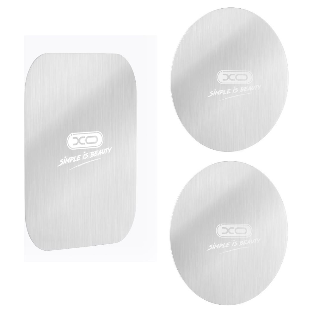 XO Y2 Set of Stickers for Magnetic Holder Plates Αυτοκόλλητες Μαγνητικές Πλάκες (3 τεμάχια) - Silver